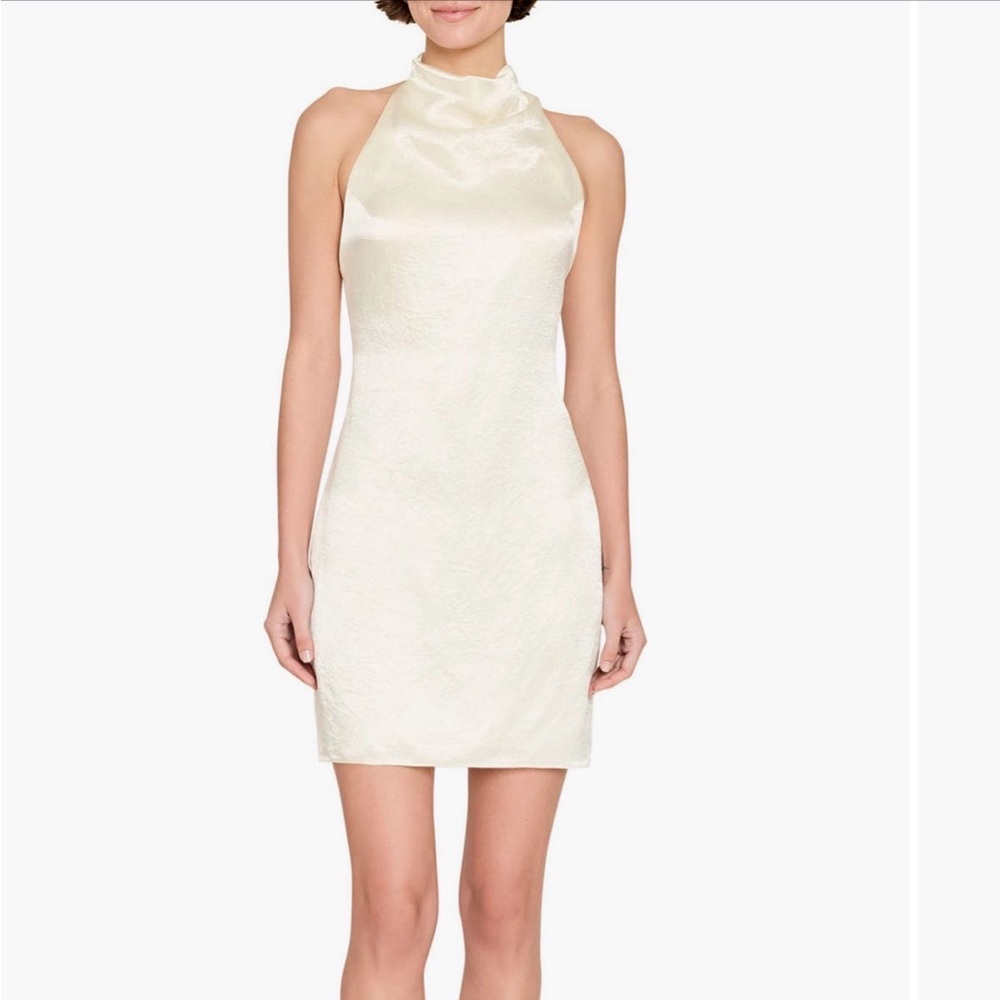 Amanda Uprichard Ivory Satin Mini Dress - Picture 4 of 6